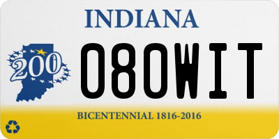 IN license plate 080WIT