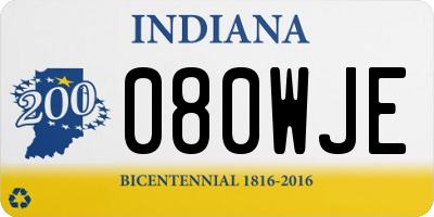 IN license plate 080WJE