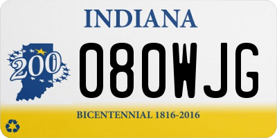 IN license plate 080WJG