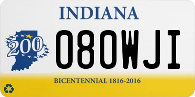 IN license plate 080WJI