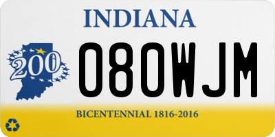 IN license plate 080WJM