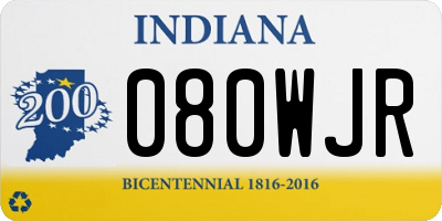 IN license plate 080WJR