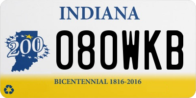 IN license plate 080WKB