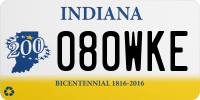 IN license plate 080WKE