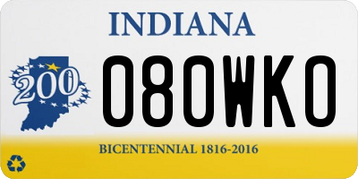 IN license plate 080WKO