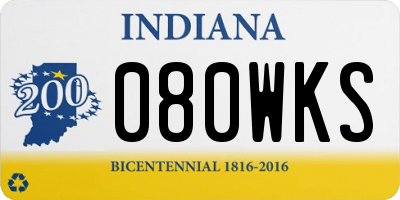 IN license plate 080WKS