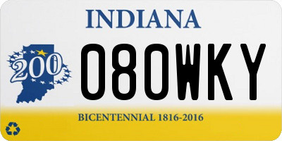 IN license plate 080WKY
