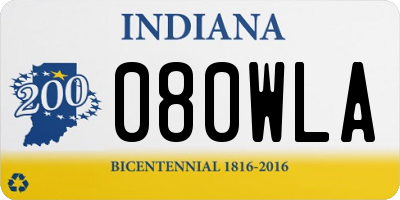 IN license plate 080WLA