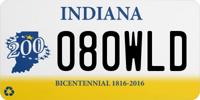 IN license plate 080WLD