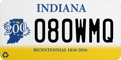 IN license plate 080WMQ