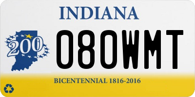 IN license plate 080WMT