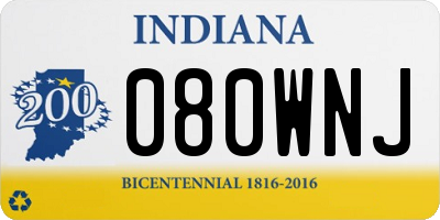 IN license plate 080WNJ