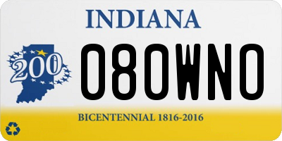 IN license plate 080WNO