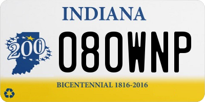IN license plate 080WNP