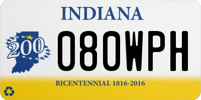 IN license plate 080WPH