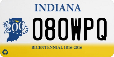 IN license plate 080WPQ