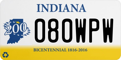 IN license plate 080WPW