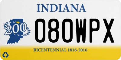 IN license plate 080WPX