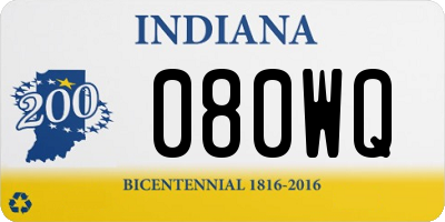 IN license plate 080WQ