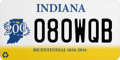 IN license plate 080WQB