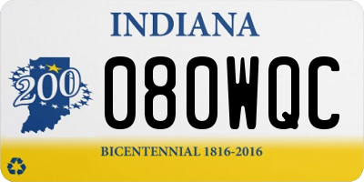IN license plate 080WQC