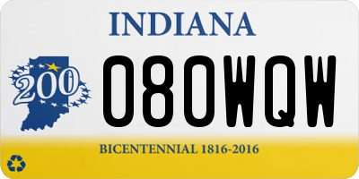 IN license plate 080WQW