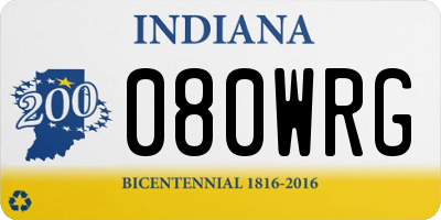 IN license plate 080WRG
