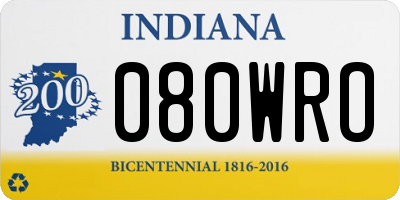 IN license plate 080WRO
