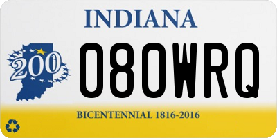 IN license plate 080WRQ