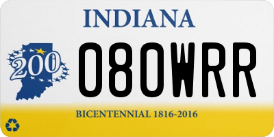 IN license plate 080WRR
