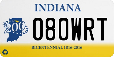 IN license plate 080WRT