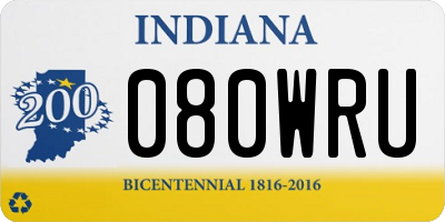 IN license plate 080WRU
