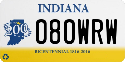 IN license plate 080WRW