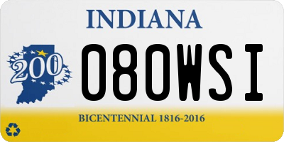 IN license plate 080WSI