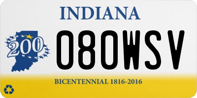 IN license plate 080WSV