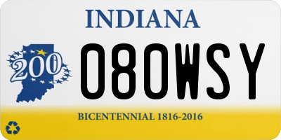 IN license plate 080WSY