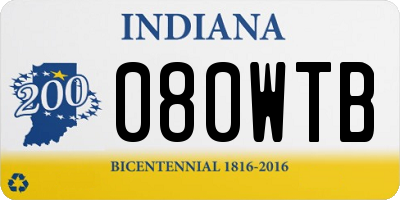 IN license plate 080WTB