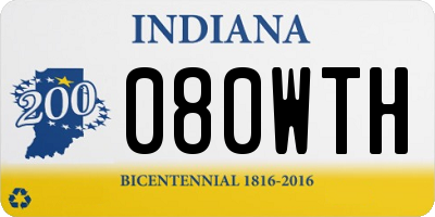 IN license plate 080WTH