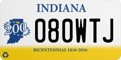 IN license plate 080WTJ