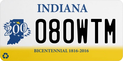 IN license plate 080WTM