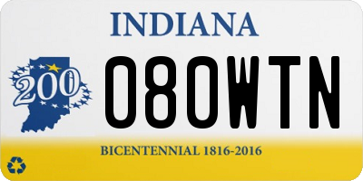 IN license plate 080WTN