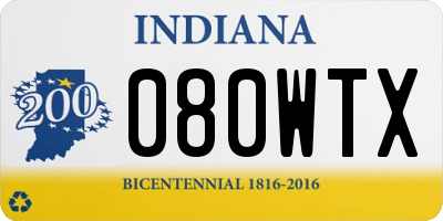 IN license plate 080WTX