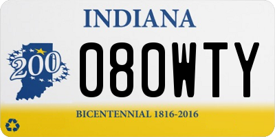 IN license plate 080WTY