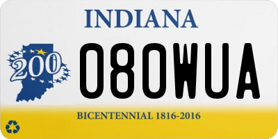 IN license plate 080WUA