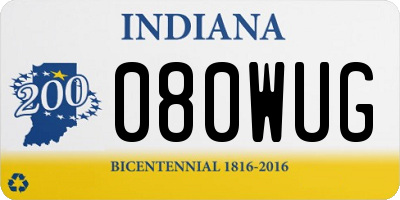 IN license plate 080WUG