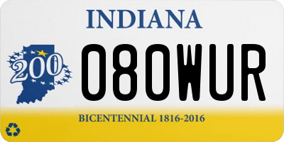 IN license plate 080WUR