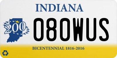 IN license plate 080WUS