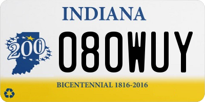 IN license plate 080WUY