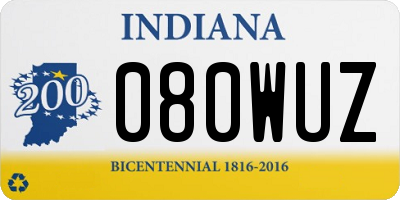 IN license plate 080WUZ