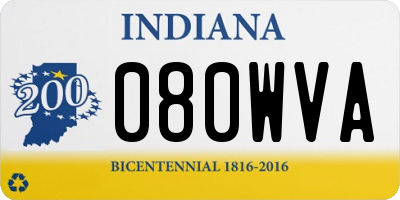 IN license plate 080WVA